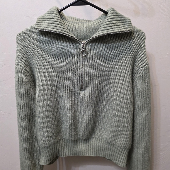 Jessica Simpson Ribbed Cowl Neck Sweater - Soft Green - Picture 1 of 8